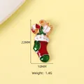 Christmas stocking charm pendant in red and green enamel for DIY jewelry making - Christmas Sock