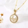 Collana mama dorata con ciondolo a cuore, pavé di zirconi bianchi e catena sottile - Stile E-Mama Tondo Cavo Zircone