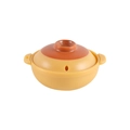Miniature beige dollhouse clay pot with orange lid and small side handles - Pot Set (Mix Color)