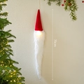 Papá Noel luminoso de 70cm con gorro rojo y barba larga de fibra LED blanca - 70cm / Terciopelo Rojo Pequeño