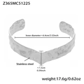 Hammered stainless steel open bangle with V-shape design and silver mirror finish - V-Shaped Hammered Style (Z365) / Steel Color (Z365)