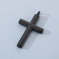 Colgante de cruz de acero inoxidable negro pulido para collares DIY de estilo minimalista - Colgante de Cruz (Sin Cadena) / Negro