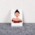 Boucles d'oreilles argentées sur carte blanche avec illustration de femme - Style KP130 / 100 Pcs/Paquet