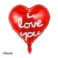 Red 18-inch heart-shaped foil balloon with silver I Love You text for Valentine's Day - 18 Inch i love you Red Heart