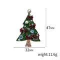Sparkling green enamel Christmas tree brooch with red bow and rhinestones, 47mm height - Bowknot Red Enamel Style (Christmas Tree 15)