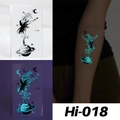 Luminous blue waterproof tattoo sticker Hi-018 featuring space ballet and moon star patterns - Hi-018 (Ballet Dancer)