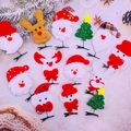 Christmas hair clips set featuring Santa, reindeer, and snowflakes with glitter finish - Christmas Plush Hair Clip 1pc