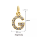 Golden letter G pendant with inlaid zircon for DIY necklaces and jewelry making - Letter G