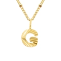 Luxury 18k gold plated stainless steel necklace featuring a textured letter G pendant - Letter G / Gold