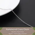 Chaîne croisée en acier inoxydable argenté pour bijoux DIY, largeur 1,6 mm, pack 1m - Chaîne croisée martelée / 1 Meter/Pack (1.6mm)