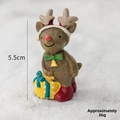 Kerst rendier beeldje van hars met rode laarzen en groene strik, hoogte van 5,5 cm - Rendier (36g)