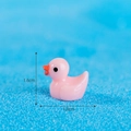 Miniature pink resin duck figurine for micro landscape decor, 1.6cm x 1.8cm size - Pink
