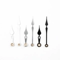 Retro quartz watch hand sets in white, brushed silver, and matte black finishes - Black