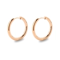 Macro shot of rose gold stainless steel hoop earrings with polished surface on white background - 2.5*16mm / Rose Gold