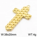 Pendentif croix doré en acier inoxydable pour bijoux DIY style industriel 38x20mm - Croix à Texture Graduée en Or (KLJ8410-Z)
