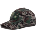 Tactical camouflage baseball cap with US flag patch and laser-cut breathable holes - Adjustable / Army Green Camo