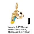 Dettaglio del ciondolo scarpa e pallone da calcio placcato oro 18k con zirconi - Ciondolo Calcio+Scarpa-Multicolore
