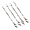 Rallonges de chaîne en acier inoxydable argenté avec fermoir mousqueton lot de 4 - Style E / Acier