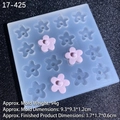 16-cavity silicone flower mold for chocolate and resin crafts, 9.3cm square size - No. 2 - Transparent