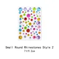Colorful round rhinestone stickers for children DIY crafts on 7x9.2cm white card - Small Round Gem Style 2