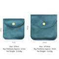 Cyan velvet jewelry pouch with snap button shown in 8x8 cm and 10x10 cm sizes - Small 8*8cm / Lake Blue