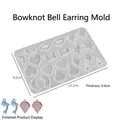 DIY silicone earring resin mold with multiple shapes for charms and jewelry making - Bells Bow