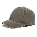 Detail view of the brown corduroy fabric texture and stitching on a short brim baseball cap - Adjustable / Coffee
