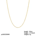 Gold-plated titanium steel chain 45cm 17.72inch minimalist necklace 1.7g weight - O-Link Necklace Chain