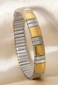 Minimalist expansion bracelet in two-tone gold and silver finish stainless steel - J016-2 Gold Silver Patchwork