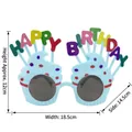 Blue cupcake shaped birthday glasses with colorful dots and Happy Birthday text - Light Blue Cupcake Birthday Glasses