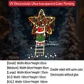 Golden Santa Claus climbing ladder static window sticker for Christmas glass decor - Small / Sduv-185