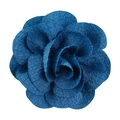 7cm blue bubble crepe handmade fabric flower accessory with denim texture for hair and shoes - No.18 Blue