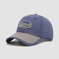 Detail van de ademende mesh en New York borduursels op de honkbalpet voor kinderen - Kinderen 3-8J ca. 50-54CM / Marineblauw NEW YORK