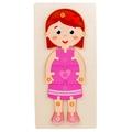 Educational wooden 3D girl puzzle with numbers 1-10 for early childhood learning - Girls