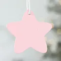 Pink wooden star Christmas ornament with natural texture and hanging rope for festive decor - Pink Star
