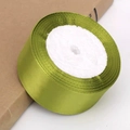 Grass green 4cm satin ribbon roll for DIY flower wrapping and wedding gift decor - Army Green (95#)