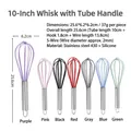 10-inch stainless steel and silicone balloon whisk in multiple vibrant color variants - 10-inch Egg Beater (single Color) / Light Pink