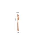 Rose gold stainless steel dessert fork with fluted handle, 14cm length and 20g weight - Small Fork / Rose Gold