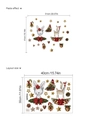 Christmas animal wall stickers with reindeer and rabbit, 40x30cm PVC adhesive sheet - Rabbit and Deer