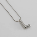 Silver balloon letter L pendant on sleek snake chain made of premium stainless steel - Letter L [Steel]