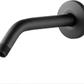 L-shaped matte black shower arm with wall flange and standard connector threads - Black Shower Arm Rod