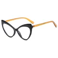 Elegant cat eye glasses with black frames and stylish tortoiseshell brown temples - Black with Tea Legs