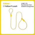 Yellow and white braided nylon slip lead leash for all dogs, 1.5m length and 0.8cm diameter - 1.5m*0.8cm / Yellow