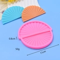 Stampo in silicone a ventaglio per torte e sapone fai-da-te, diametro 11 cm, colore rosa - Stile Superficie a Ventaglio Radiale (2)