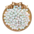 Pink and white pearlescent glass beads for DIY jewelry making in a decorative dish - 50Pcs/10mm / Opal Style Bead - Pink Green