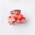 Red marble pattern acetate hair claw clip for elegant half-up hairstyles, 3cm size - Tropical Red