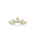 Kronenring mit Baguette-Schliff-Zirkonia in Gold-Finish für einen eleganten Look - US-Größe 5 / Gold