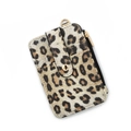 Leopard print faux fur wallet with gold hardware and multiple card slots - Single Card Holder (C7) / Yellow Leopard