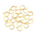 Macro shot of gold-plated French leverback earring hooks for DIY jewelry making - Round French Lever Back - Gold