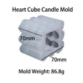 DIY Herz-Würfel Silikonform für Kerzen und Harz Handwerk, Größe 70mm - Herz Bubble Cube Kerzenform